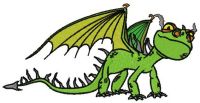 Grumpy dragon embroidery design