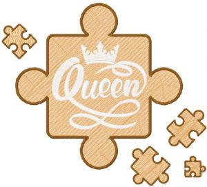 Queen puzzle embroidery design