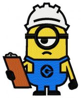 Minion the builder embroidery design