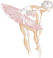 Ballerina warming up embroidery design