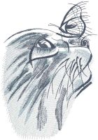 Kitten explores the world embroidery design