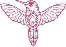 Red kiwi bird embroidery design