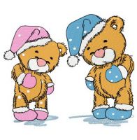 Sleepy bears 2 embroidery design