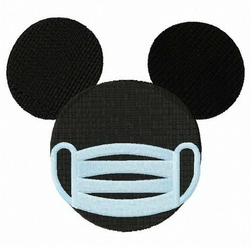 Mickie with surgical mask machine embroidery design