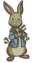 Bunny with radish 3 embroidery design