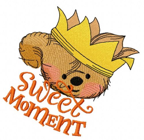 Teddy bear the king 5 machine embroidery design