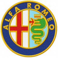 Alfa Romeo classic logo embroidery design