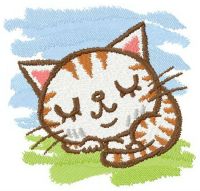 Sleeping kitten 2 embroidery design