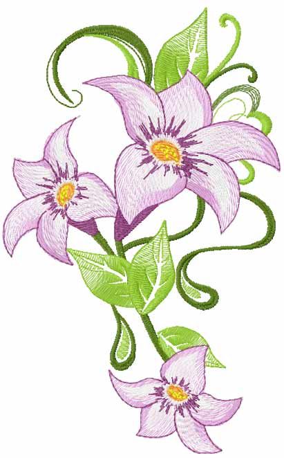 Lily embroidery design 9