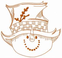 Snowman in top hat 4 embroidery design