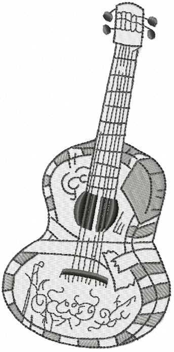 Guitar Miguel embroidery design