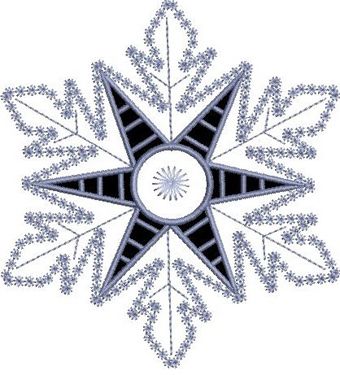 Snowflake applique machine embroidery design