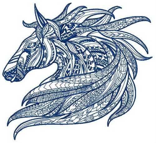 Mosaic horse 3 machine embroidery design