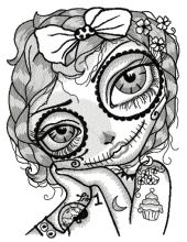 Dead girl with cupcake tattoo