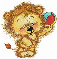Lion's beach ball embroidery design