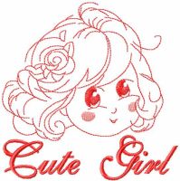 Cute girl free embroidery design 6