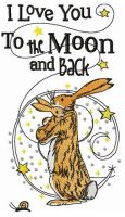 I love you to the Moon and back embroidery design