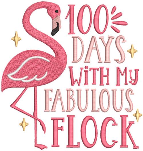 100 days with my fabulous flock embroidery design