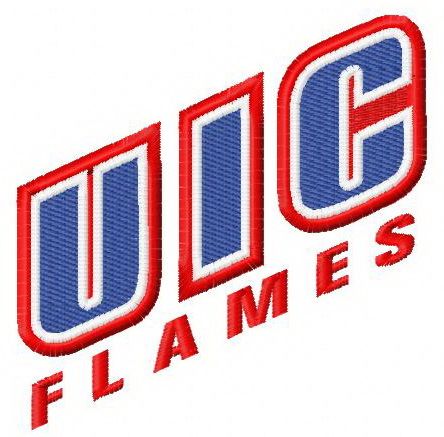UIC Flames logo 2 machine embroidery design