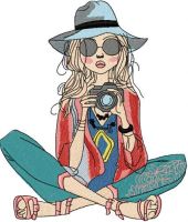 Lady photographer 4 embroidery design