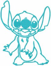 Very surprised stitch one colored embroidery design