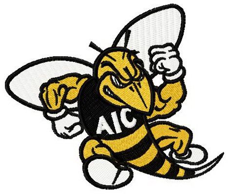 AIC Yellow Jackets logo machine embroidery design
