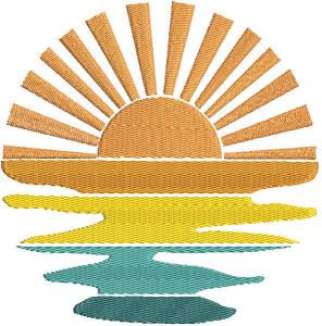 Sun colors embroidery design