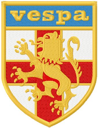St George Vespa shield logo machine embroidery design