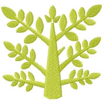 Green tree free embroidery design