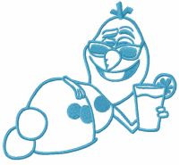 Olaf with cocktail embroidery design