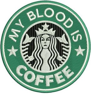 My blood is coffee embroidery design