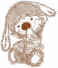 Country mouse embroidery design