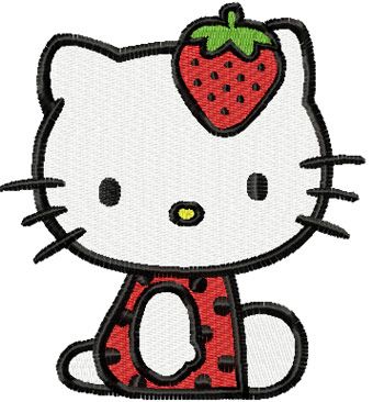 Hello Kitty Strawberry Costume machine embroidery design