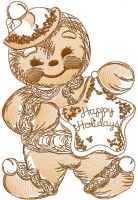 Gingerbread Christmas sketch embroidery design