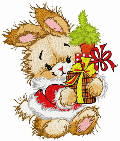 Bunny's New Year machine embroidery design