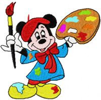 Mickey Mouse painter embroidery design