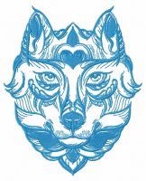 Fox in the mask 2 embroidery design