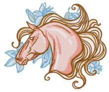 Mettlesome horse embroidery design