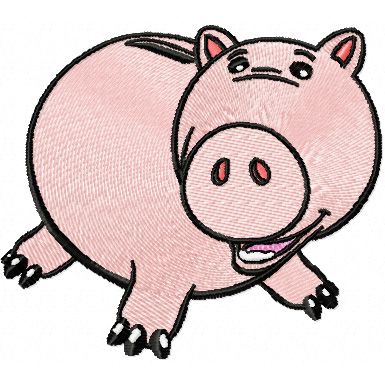 Pig machine embroidery design
