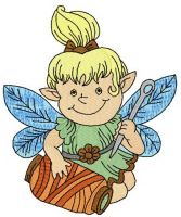 Elf's needlework embroidery design