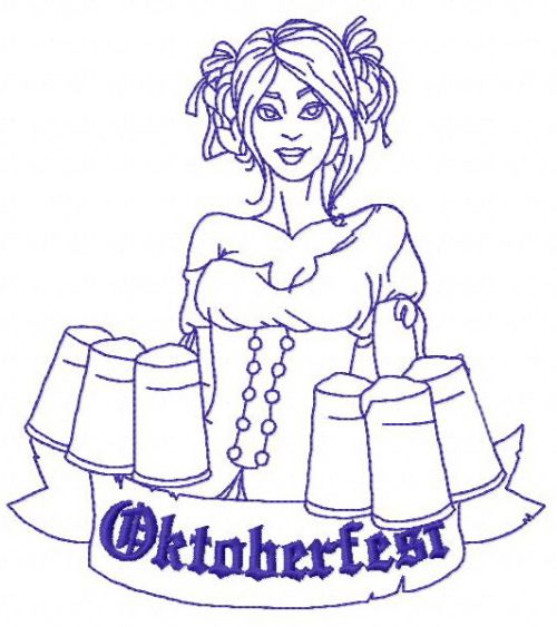 Oktoberfest girl 4 machine embroidery design