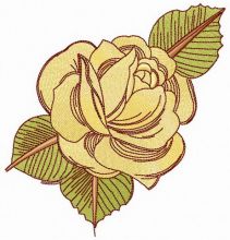 Tea rose embroidery design