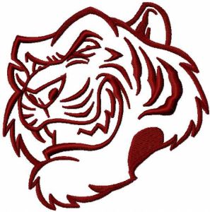 Tiger tribal mascot embroidery design