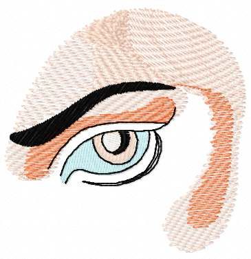 Woman eye free embroidery design 2