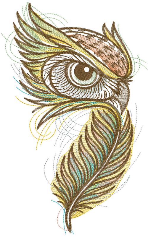 Owl vibe embroidery design
