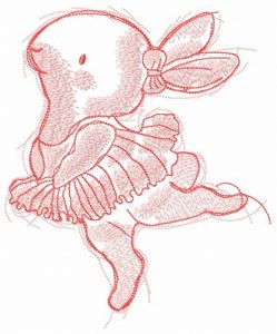 Marvelous bunny ballerina embroidery design