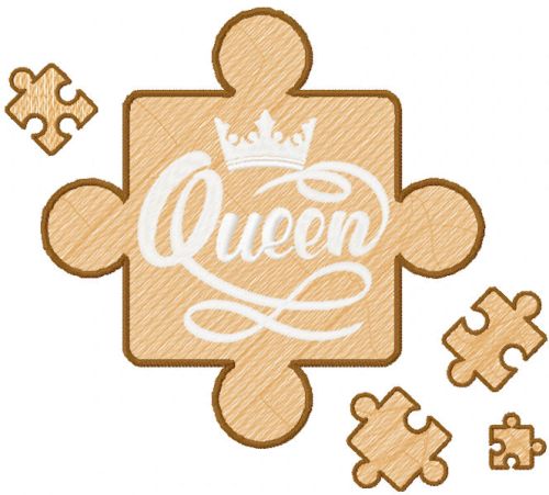 Queen puzzle free embroidery design