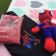 Spiderman on embroidered black textile bag