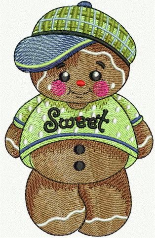 Gingerbread boy 2 machine embroidery design