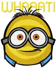 Minion whaaat embroidery design